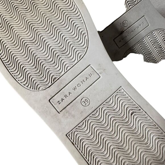 ZARA Women Metallic Glitter Silver Lace Up Fashion Sneakers Size EU 39 US 8 - Picture 13 of 14